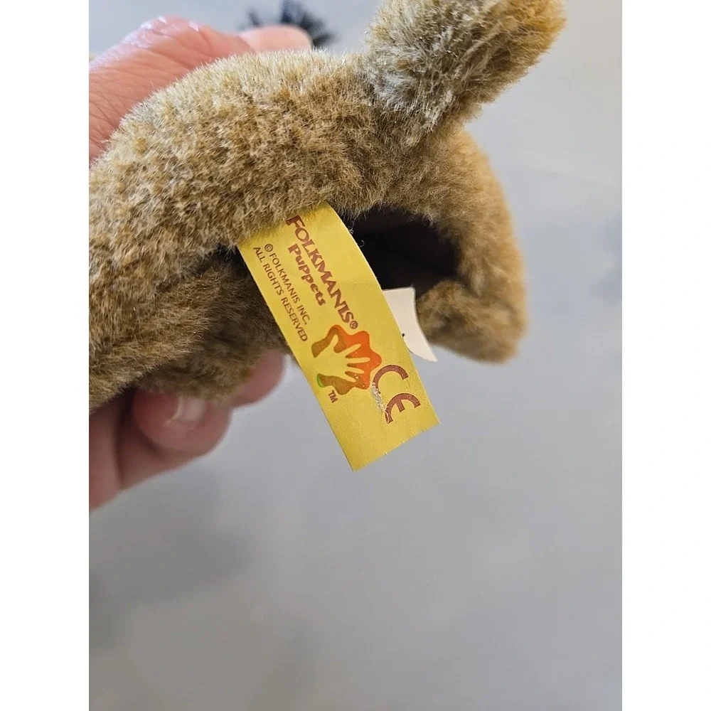 Folkmanis‎ Puppets Brown Mini Bob Cat Finger Puppet Tan Green Eyes Plush Toy